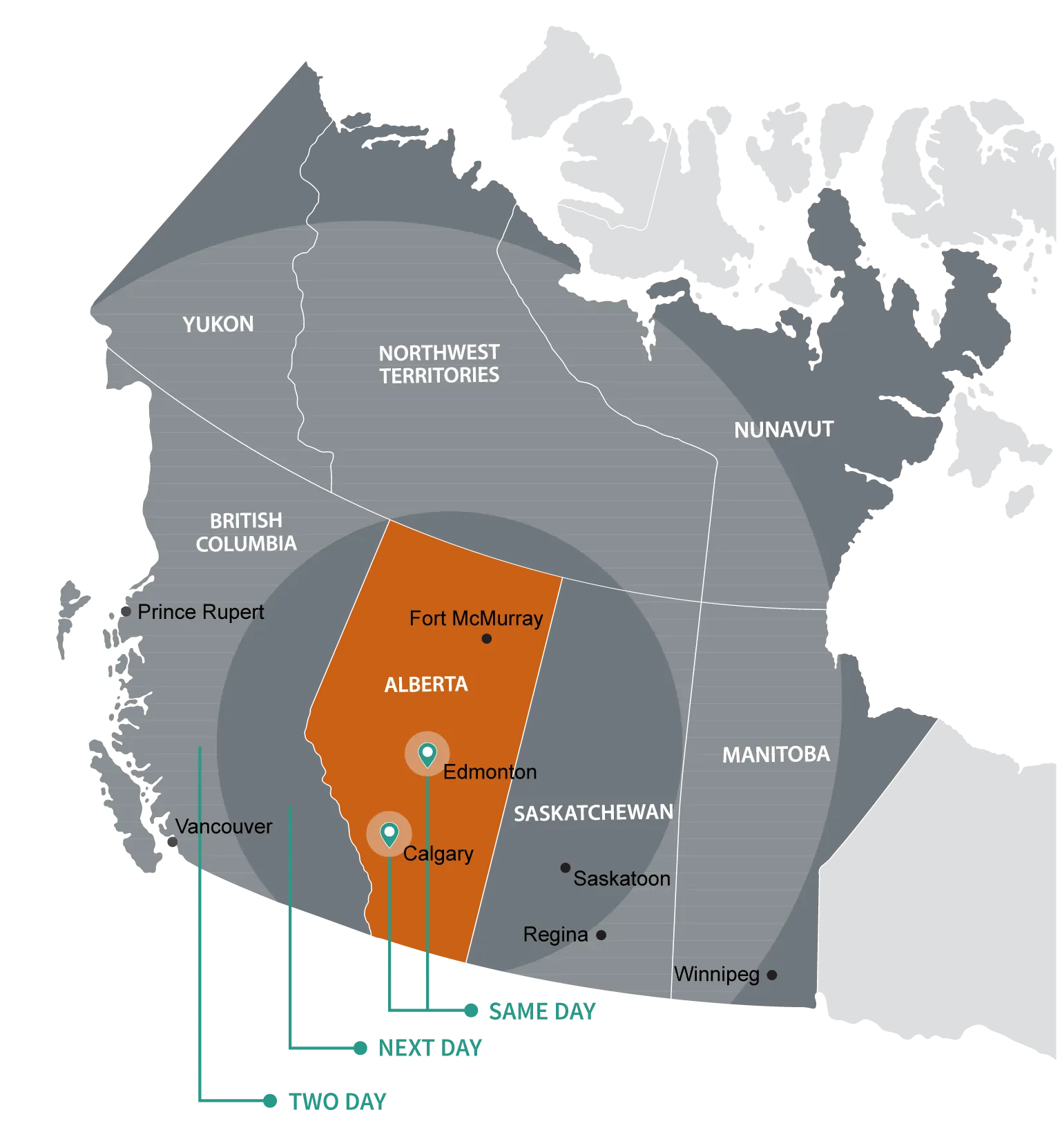 Map of Western Canada