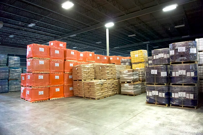 Building materials stored at MTE Logistix warehouse