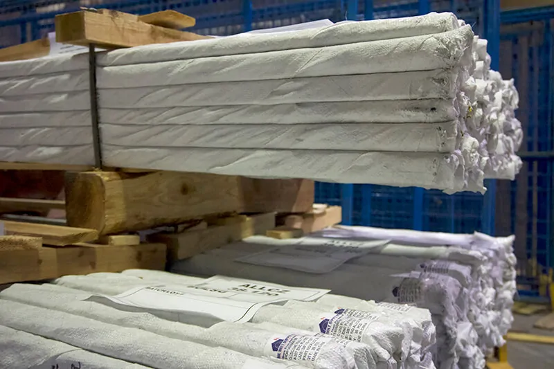 Construction materials stored at MTE Logistix warehouse